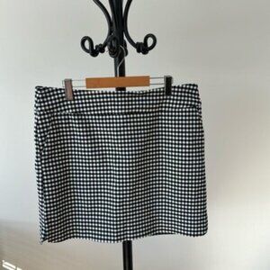 S.C.&CO. Women Black White Checkered Slant Pocket Skort Plus Size 14